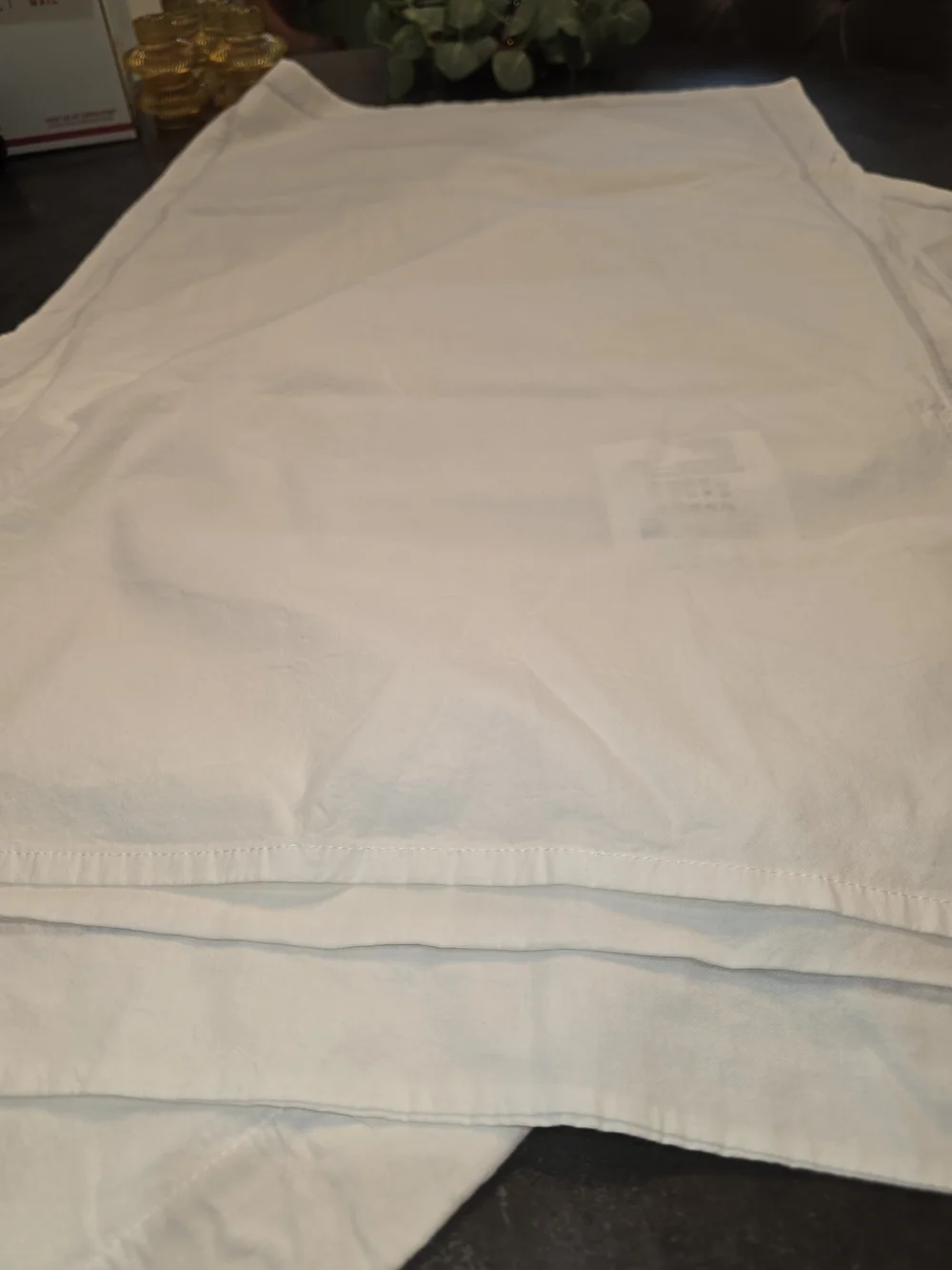 NEW Set IKEA White Cotton King Pillow SHAM with BLACK/GRAY Piped Trim